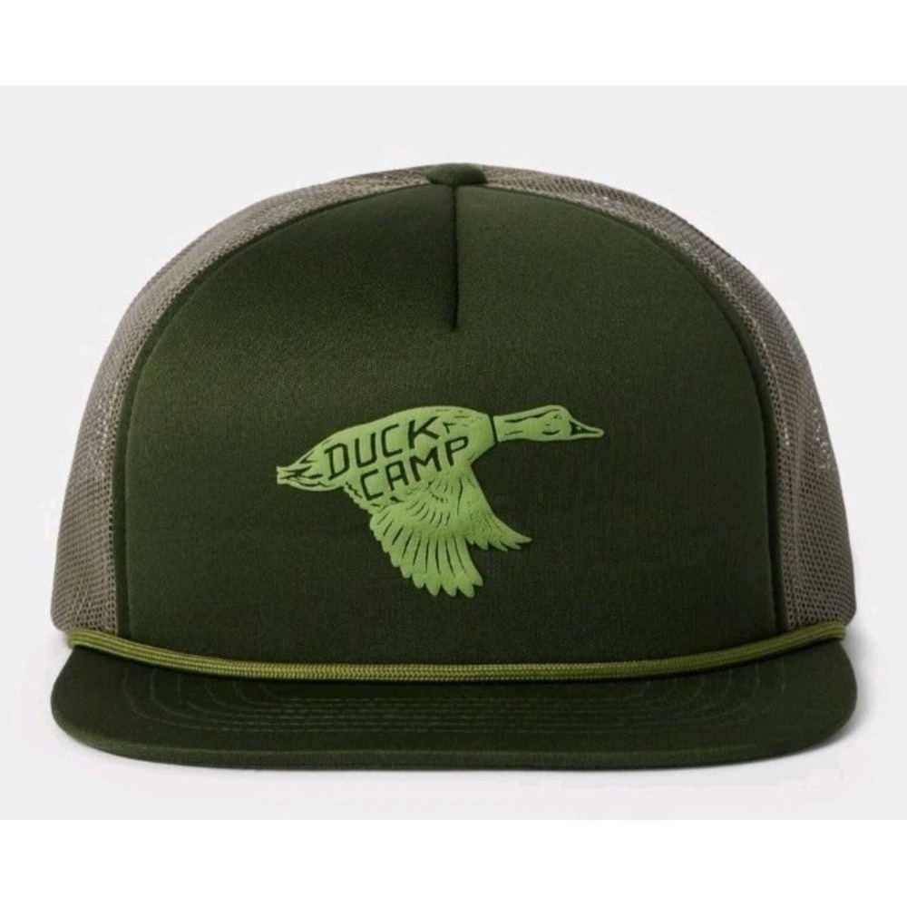 Duck‎ Camp Mallard Retro Trucker Hat Green Rope Adjustable Vented